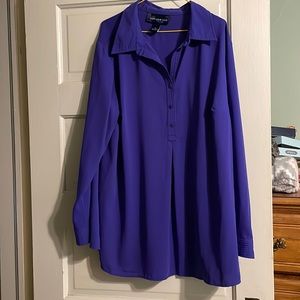 Susan Graver purple blouse, 1x